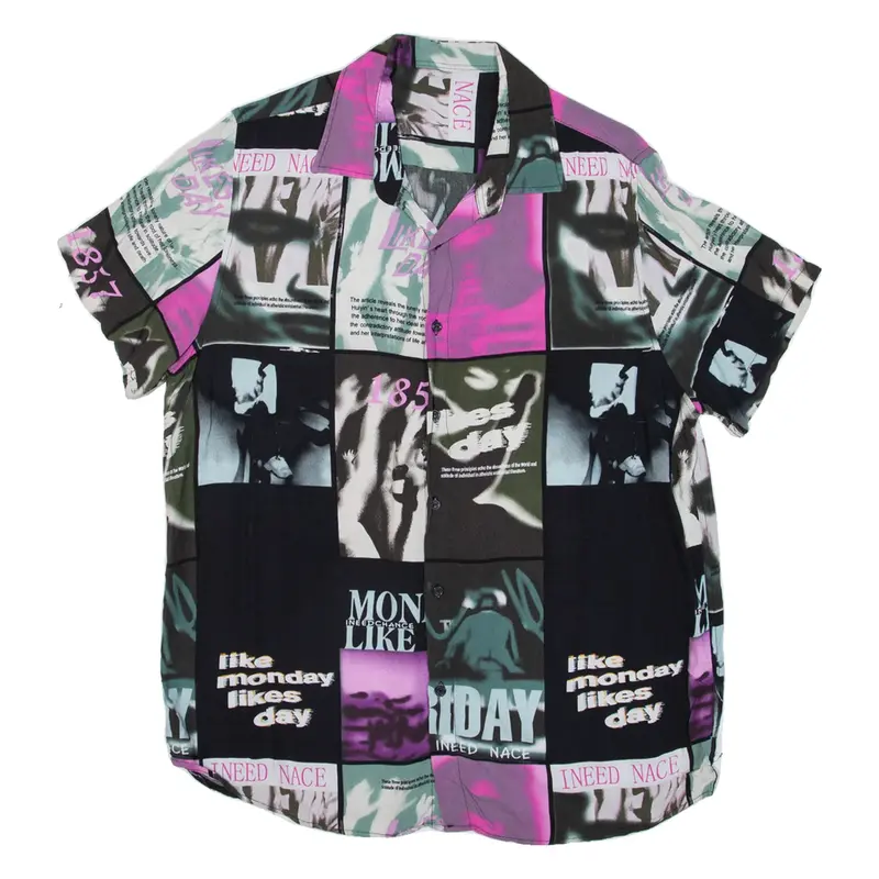 Mens Shirt Pink Crazy Pattern M