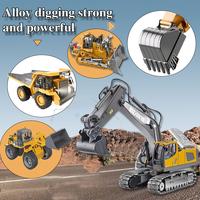 Remote Control Excavator Toys for Ages 6-13 Boys, 13 Channel RC Excavator Construction Toys with Metal Shovel, Spray, Lightin...