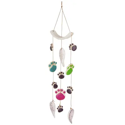 Paws of Love Ceramic Wind Chime - Hearts