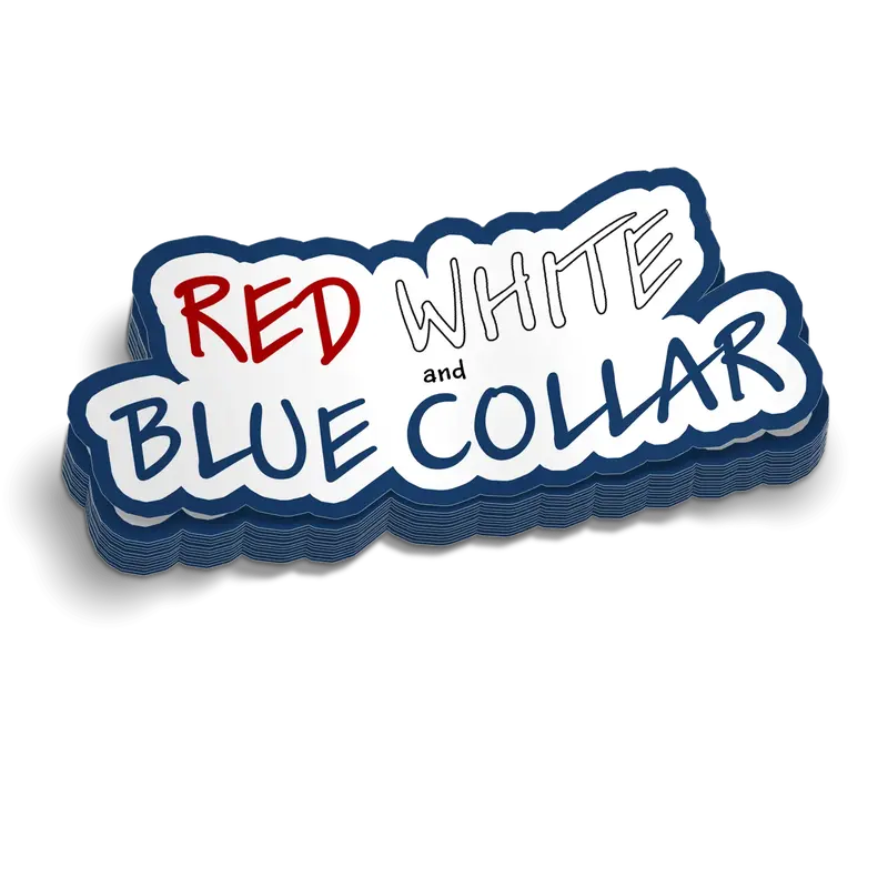 Red White & Blue Collar - Hard Hat Decal