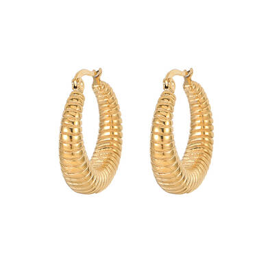 Elegant European Style Stainless Steel Gold-Plated Women's Earrings