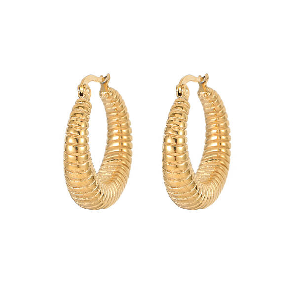 Elegant European Style Stainless Steel Gold-Plated Women's Earrings