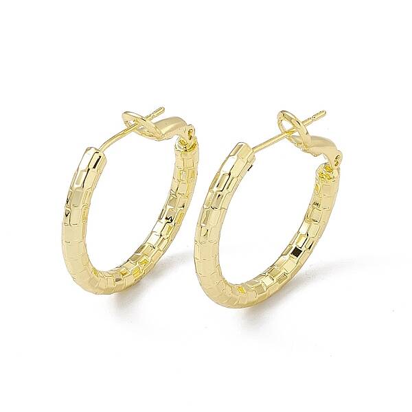 Rack Plating Brass Rectangle Pattern Huggie Hoop Earrings for Women