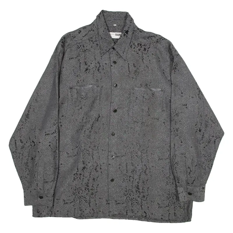 CLASSIC STYLE Mens Shirt Grey Long Sleeve 2XL
