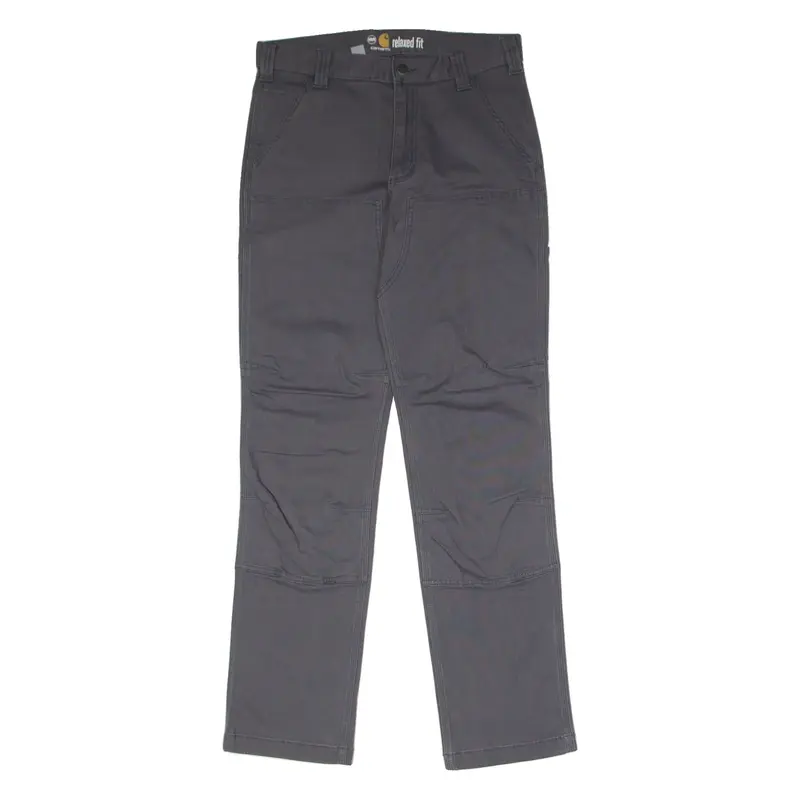 CARHARTT Double Knee Workwear Mens Canvas Trousers Grey Relaxed Straight W30 L34