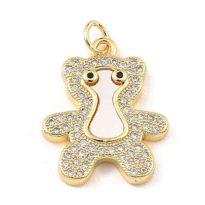 Brass Cubic Zirconia with Shell Pendants