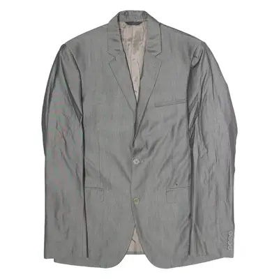 CALVIN KLEIN Mens Blazer Jacket Silver Wool M