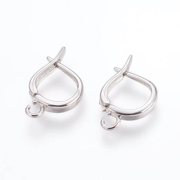 Brass Hoop Earring Findings with Latch Back Closure