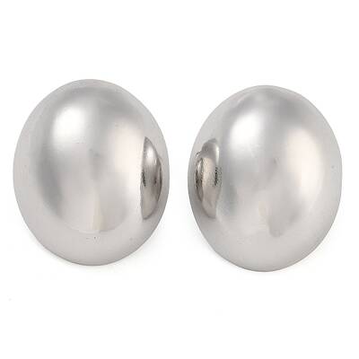 Brass Oval Stud Earrings