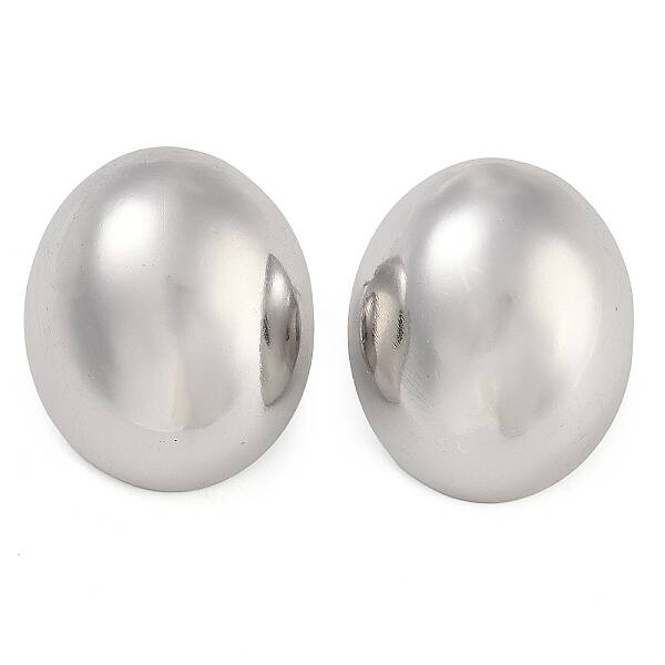 Brass Oval Stud Earrings