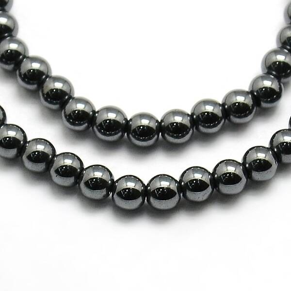 Grade AAA Magnetic Synthetic Hematite Round Bead Strands