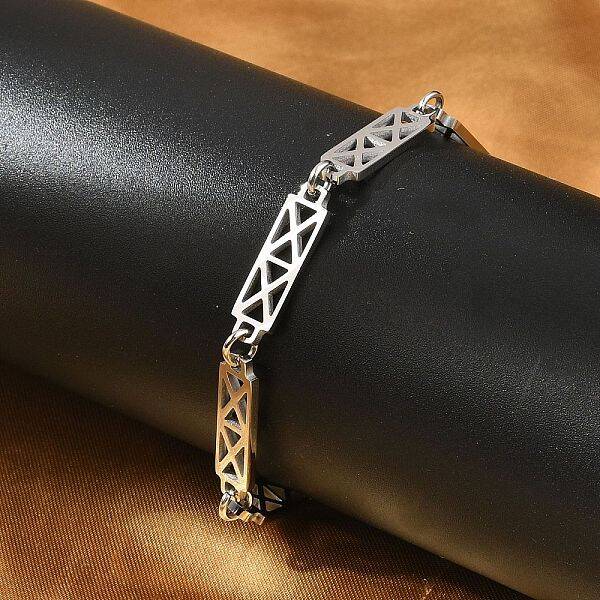 304 Stainless Steel Rectangle Link Bracelets for Men & Women