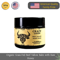 AIFUFAND Organic Grass-Fed Beef Tallow Balm with Raw Honey - Moisturizing Cream for Soft, Smooth Skin - Handmade All-Natural ...