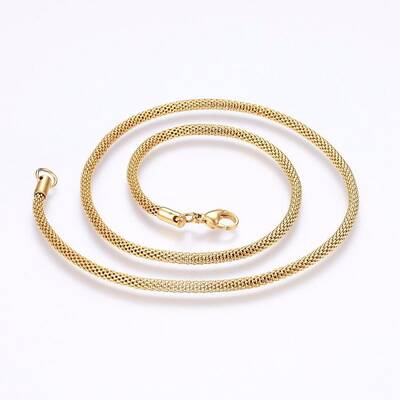 304 Stainless Steel Mesh Chain Necklaces