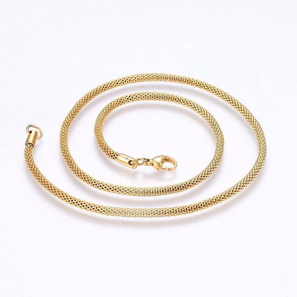 304 Stainless Steel Mesh Chain Necklaces