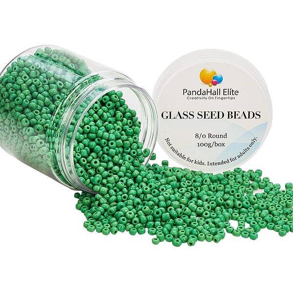 2000pcs 8/0 3mm Round Glass Seed Beads with 1mm Hole for Earring Bracelet Necklace Jewelry Making