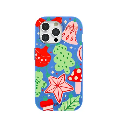 Electric Blue Festive Flair iPhone 15 Pro Case