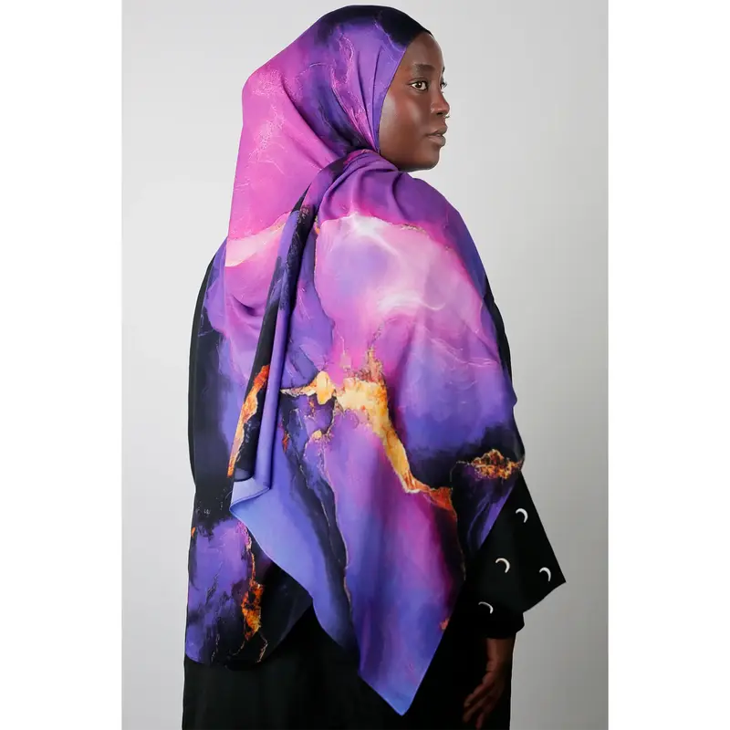Orchid Marble Print Modal Hijab