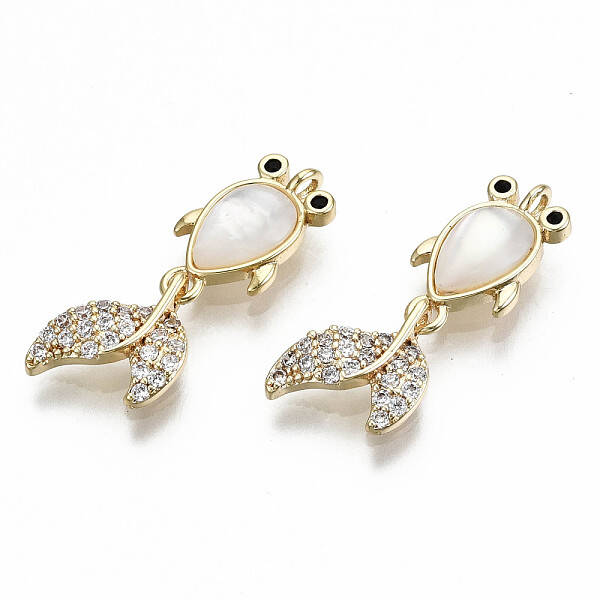 Brass Micro Pave Clear Cubic Zirconia Pendants