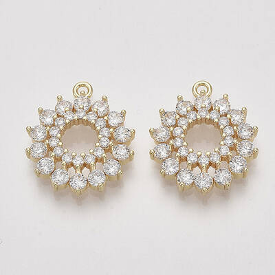 Brass Micro Pave Cubic Zirconia Pendants