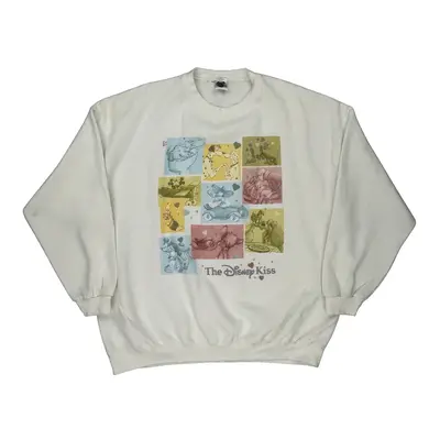 Disney Graphic Sweatshirt - 2XL White Cotton