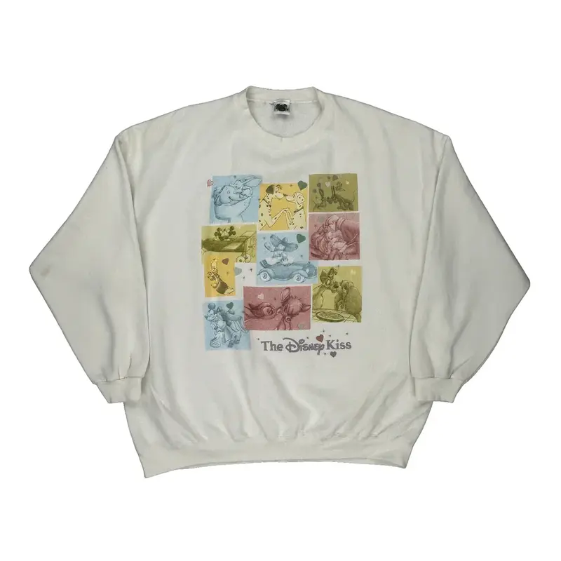 Disney Graphic Sweatshirt - 2XL White Cotton