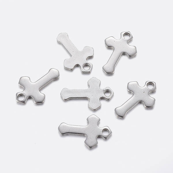 Tarnish Resistant 304 Stainless Steel Tiny Cross Charms