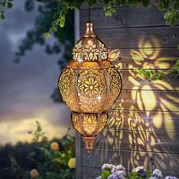 Moroccan - Inspired Outdoor Solar Pendant Lights, Waterproof Design, Perfect as Holiday Gifts for Yard Beautification, Addin...
