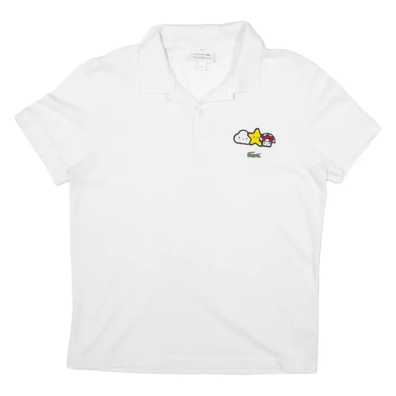 LACOSTE Mens Polo Shirt White M