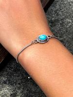 Vintage Turquoise Texture Decorated Link Bracelet, Fashion Accessories for Both Men & Women, Fashion Jewelry for Party, Daily...