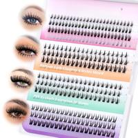 Bottom Lash Clusters DIY Eyelash Extensions 4 Styles Lower Lashes Wispy Bottom Individual Lashes 5-7mm  Thin Band Eyelash Clu...
