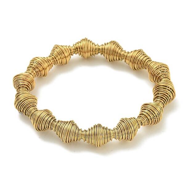 Ion Plating(IP) Adjustable 304 Stainless Steel Bicone Spring Wire Bracelets