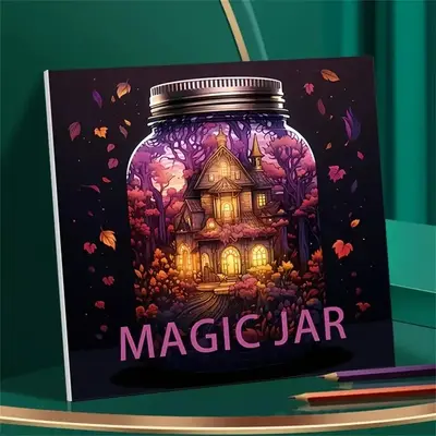 Magic Jar Pattern Art Coloring Book, 22 Pages Art Coloring Book, Gift for Birthday Party, Drawing Art Book