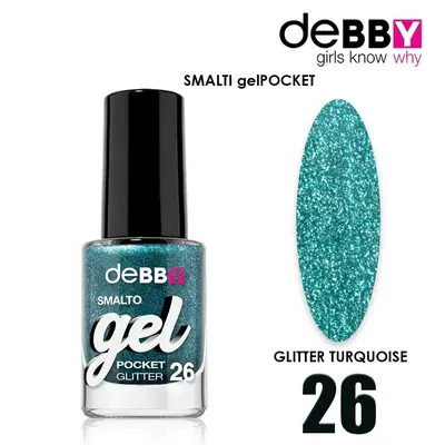 Debby Pocket 26 glitter turquoise gel polish