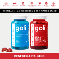 2 Bottles of Goli Top Sellers: 1 Bottle of Ashwagandha + 1 Bottle Apple Cider Vinegar Gummies Vitamins. Gelatin-Free, Gluten-...