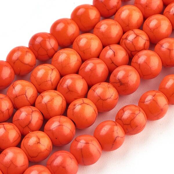 1 Strand Synthetic Turquoise Round Beads Strands