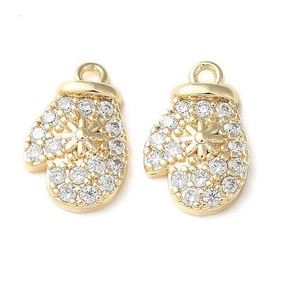 Brass Micro Pave Cubic Zirconia Charms