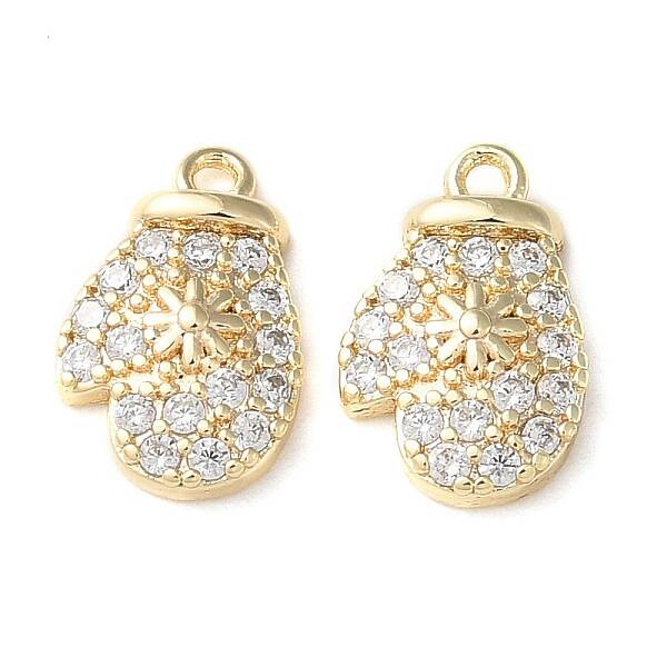 Brass Micro Pave Cubic Zirconia Charms
