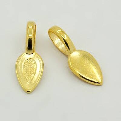 Tibetan Style Alloy Glue-on Flat Pad Bails