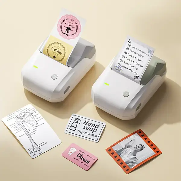 Niimbot Thermal label printer B1 sticker printer  - 2 Inch Mini Label Sticker Printer deliver 1 roll of thermal label，Multi...