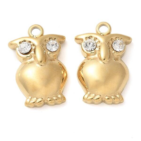 304 Stainless Steel with Rhinestone Pendants