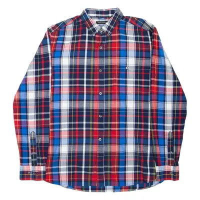 FRENCH CONNECTION Mens Shirt Blue Check Long Sleeve L