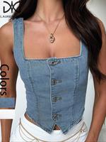 Women's Button Fly Tank Top, Casual Sleeveless Top for Daily Wear, Ladies Clothes for All Seasons, Casual Soft Sleeveless, Bo...