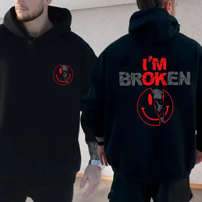 2 Sides I'm Broken Shirt, Horror Smile Face Hoodie, Broken Heart Sweatshirt, Unisex Shirt, Unisex Sweater Pullover Tee