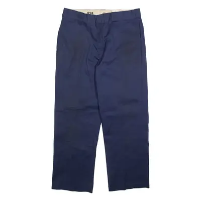 DICKIES 874 Workwear Mens Trousers Blue Regular Straight W36 L30