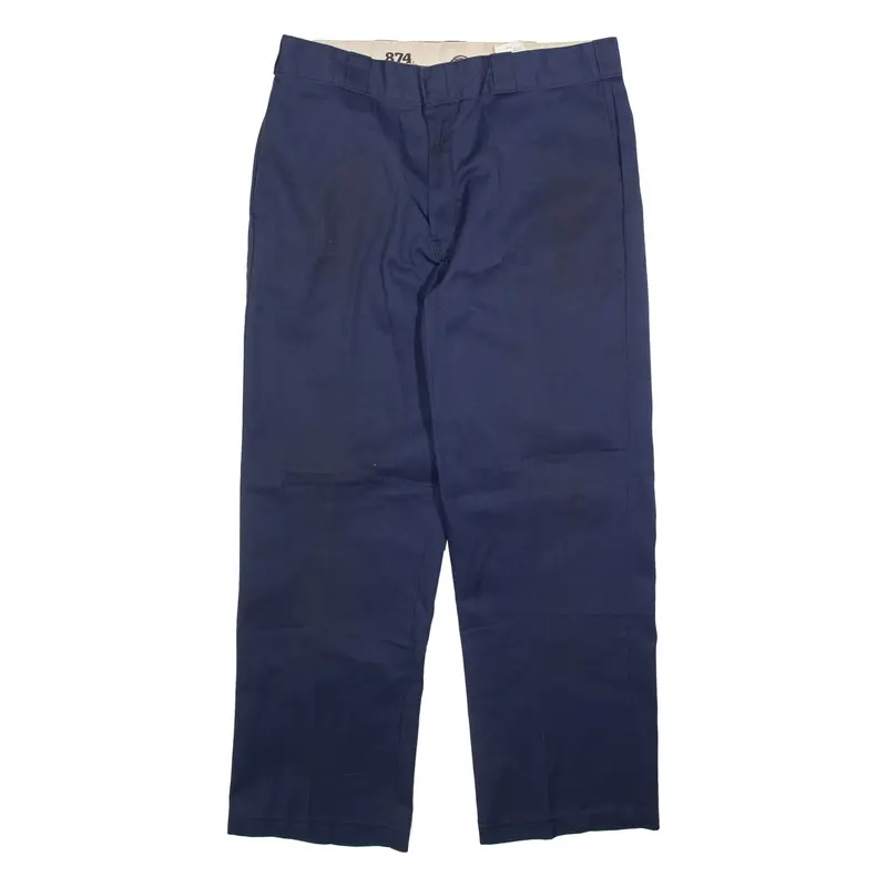 DICKIES 874 Workwear Mens Trousers Blue Regular Straight W36 L30
