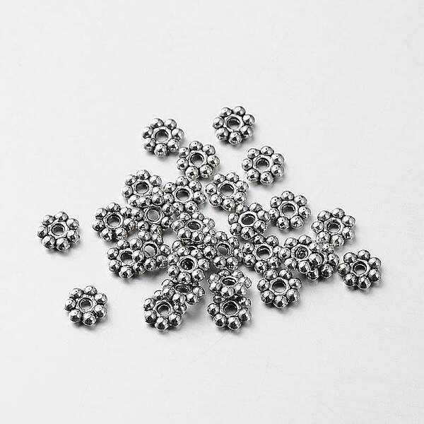 Tibetan Style Alloy Daisy Spacer Beads