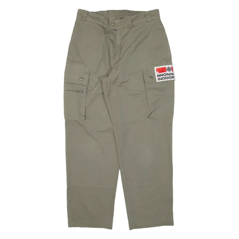 Cargo Mens Trousers Green Relaxed Tapered W30 L29