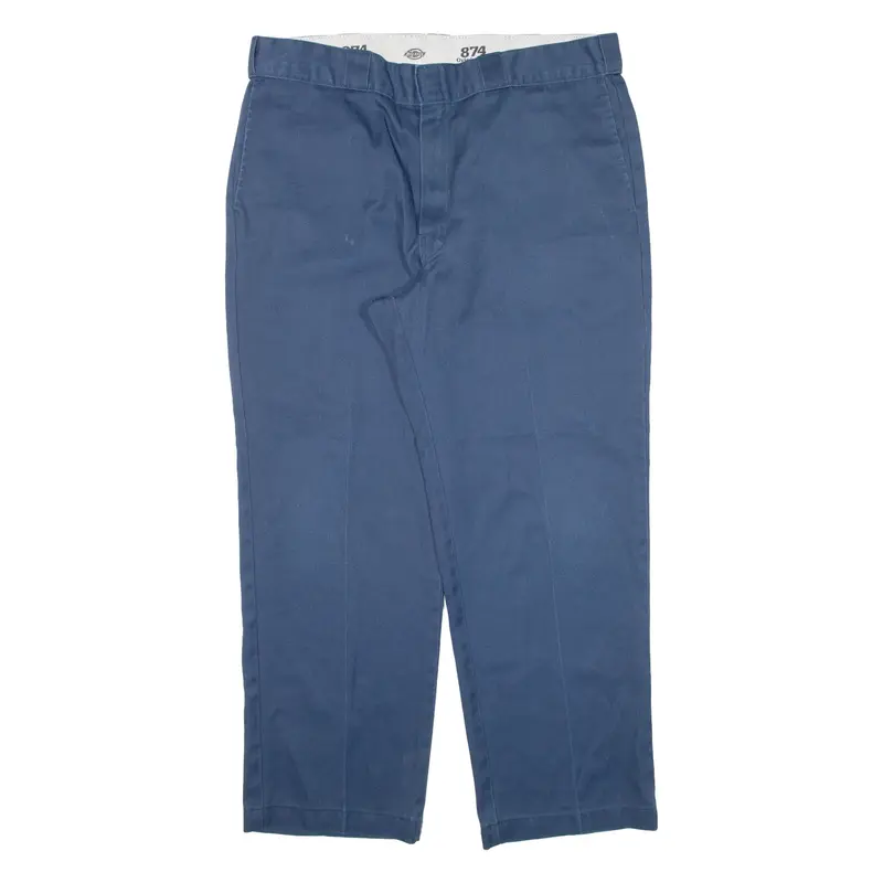 DICKIES 874 Workwear Mens Trousers Blue Regular Straight W38 L29