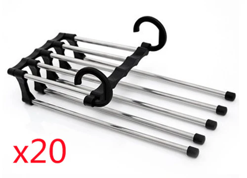 5 In 1 Wardrobe Hanger Multi-functional Clothes Hangers Pants Stainless Steel Magic Wardrobe Clothing Hangers For Clothes Rac...